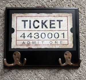 Theater Wall plaque With Hooks Ticket Theme - Bild 1 von 7