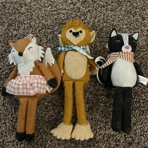 2024 Target Bullseye Plüsch Wald Kreaturen X3 Fuchs, Katze, Affe Neu mit Etikett - Bild 1 von 3