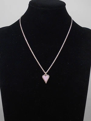 Collar Corazón Brighton Plateado DAZZLING LOVE Pequeño Rubor Rosa Esmalte $48 Foto 1 de 3