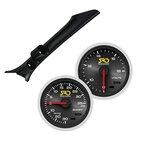 SAAS Dual Pillar Pod w/ Boost & Volts SRD Gauges for Falcon BA BF FPV All - Picture 1 of 8