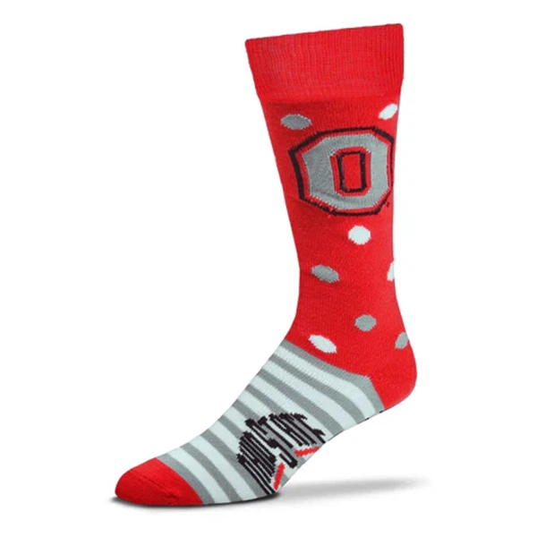 Ohio State Buckeyes Half Dots Half Stripe socks - Image 1 of 1