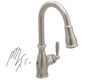 ¡NUEVO! Grifo de cocina sin contacto Moen Brantford SPOT RESIST INOXIDABLE Motionsense - Imagen 1 de 10