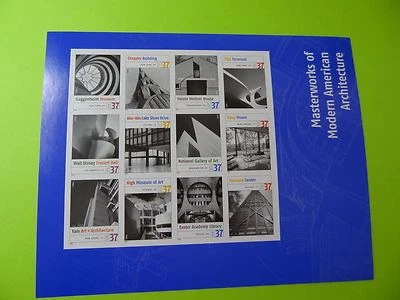 Stamps US * SC 3910 * Modern American Architecture * 37c * Pane of 12 * MNH 2005 - Image 1 of 3