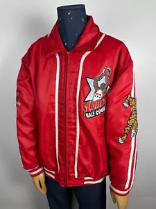 Vintage Raw Blue 1on1 Basketball Bomber Jacket NBA Red Mens Size XL - Picture 1 of 11