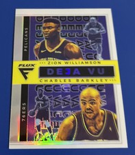 2020-21 Panini Flux Deja Vu Silver Prizm Zion Williamson/Charles Barkley #1 HOF