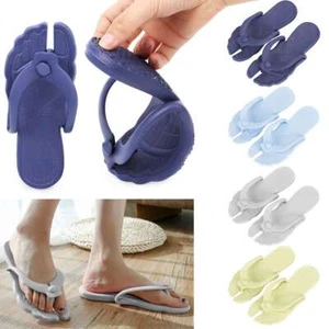 Folding Slippers Travel Portable Non-slip Flip-flops EVA Soft Sole Couple Shoes - Picture 1 of 16