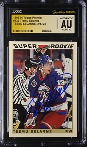 Teemu Selanne Signed 1993-94 Topps Gold 130 CGC AU JSA 10 Auto Signature Series* - Picture 1 of 2