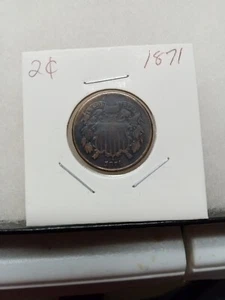 1871 2 Cent Piece - Picture 1 of 2