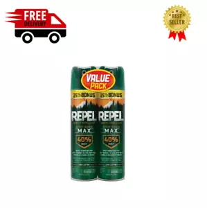 Repel Insect Repellent Sportsmen Max Formula 40% DEET Aerosol Value Pack - Picture 1 of 5