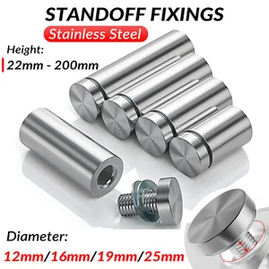 Stainless Steel Standoff Fixings | Bolts | Mount | Stand Off | Nails | All Sizes - Picture 1 of 31