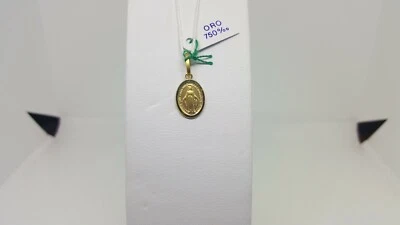 CIONDOLO MEDAGLIA SACRA MADONNA MIRACOLOSA IN ORO GIALLO 18KT 750 1,3 GR.(4409)  - Immagine 1 di 4