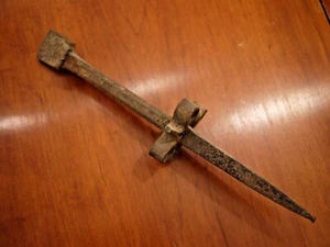 SICKLE PEENING SCYTHE PEENING ANVIL ANTIQUE WROUGHT IRON HAND FORGED 16" long - Picture 1 of 5