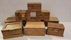 Lot of 9 Stained Wooden Wood Jewelry Bead Necklace Trinket Boxes Hobby Craft