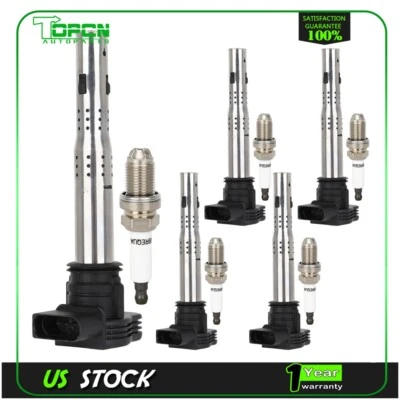 Kit de 5 bobinas de encendido y 5 bujías para Volkswagen Jetta 2005-2015 2,5 L L L5 Foto 1 de 4