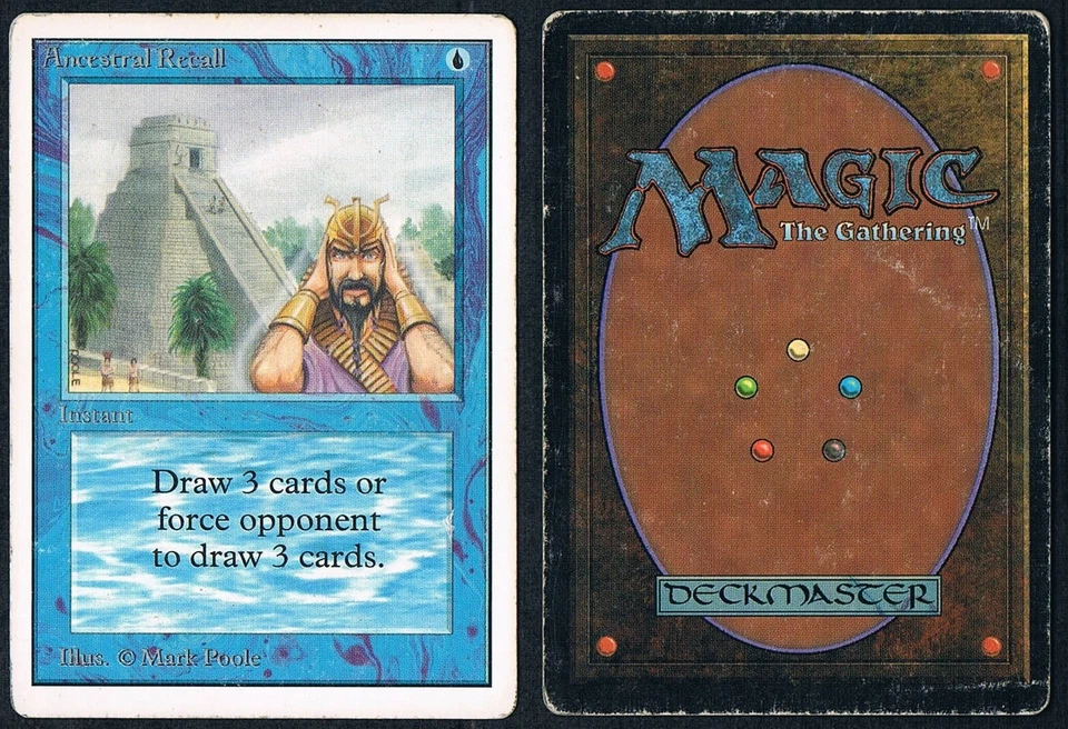 Unlimited Ancestral Recall x1 Magic Played 1x MTG HP P9 Power 9 Foto 1 de 1