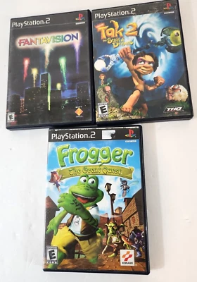 Lote de 3 Playstation 2 PS2 Frogger Quest Tak 2 Staff Dreams Fantavision Completo Foto 1 de 3