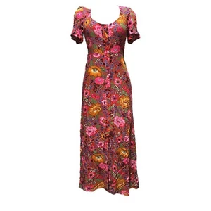 XIX Palms Anthropologie Maxi Dress Floral Button Front Cottagecore Size S - Picture 1 of 7