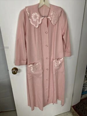 Bata Columpio Rosa Vintage Abotonada Cuello Peter Pan Manga 3/4 Lujo Foto 1 de 4