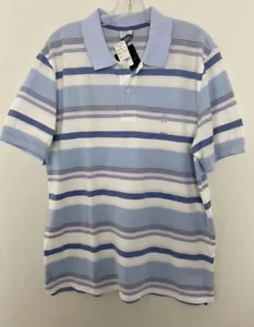 Brooks Brothers Men's XL Striped Performance Polo Slim Fit Blue T-SHIRTS - Picture 1 of 11