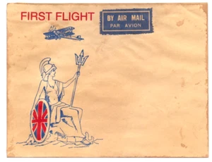 1933 British India First Flight Cover Blank Rangoon-Karachi-London Extremely Rar - Picture 1 of 3