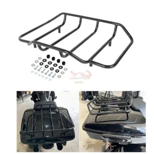 Black Luggage Top Rack Pack For Harley Tour Pak For Touring FLHR FLHX FLHT FLHTC - Picture 1 of 12