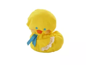 Vintage Fisher Price Tub Ducky 1476 Plush Toy 1990 Yellow Rattle - Picture 1 of 5