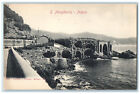 c1905 Arch Road River View Pedale S Margherita Italie carte postale antique non publiée