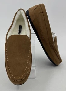 NWOT Banana Republic Faux Suede Moccasin Slippers Faux Fur Lined Women's XL - Picture 1 of 9