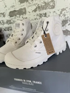 Palladium Pampa Hi Womens Size 6.5 US White Lace Up Sneaker Boots Shoes Hi-Top - Picture 1 of 10