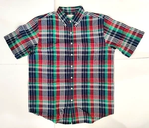John Blair Men's Large Tall Multicolor Plaid Button Textured Cotton Shirt New - Picture 1 of 7