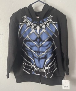 NWT Boys XL Marvel Black Panther Zip Up Hoodie Sweatshirt Jacket W Pockets XXL - Picture 1 of 4