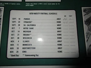 Vintage Michigan State Spartans 1978 Spielplan Poster stark beschädigt - Bild 1 von 12
