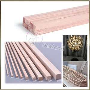 Solid Tung Wood Square Stick Rods Strip Model Craft DIY 2 3 4 5 8 10 12 20mm - Picture 1 of 3