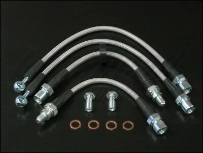 Líneas de freno trenzadas de acero inoxidable Techna-Fit 1994-1998 Saab 900 Turbo Foto 1 de 4