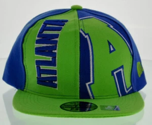 ¡NUEVO! FLAT BILL SNAPBACK BALL US ATLANTA GEORGIA GORRA SOMBRERO VERDE AZUL - Imagen 1 de 4