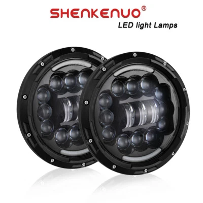 Par de faros LED redondos DRL de 7 pulgadas para Jeep Patriot 2007-2016 haz alto y bajo Foto 1 de 4