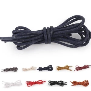 Round Waxed Shoelaces/For Mens Shoes Dress Shoes Boots Leather Shoe Laces Cords - Picture 1 of 30