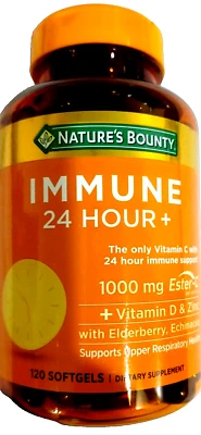 Nature's Bounty Immune 24 horas+ con 1.000 mg de éster-C 120 quilates EXP 04/2026 Foto 1 de 4