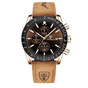 Mens Quartz Watches 3 ATM Waterproof Steel Strap Multifunction Date Wristwatches - Picture 1 of 25