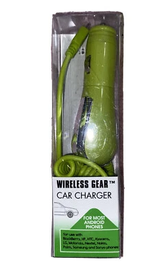 Беспроводное автомобильное зарядное устройство зеленое для большинства телефонов Adroid 3,5 дюйма ~ новое - Изображение 1 из 2
