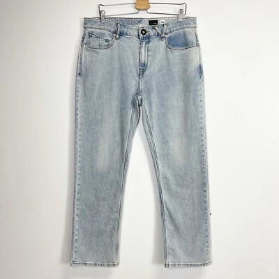 Volcom Jeans Mens 34 Solver Modern Straight Partial Tags Flaw Light Wash - Image 1 of 4