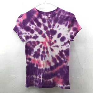 a new day Womens Tie Dyed Short Sleeve T-Shirt Purple Pink White Size S - Picture 1 of 8