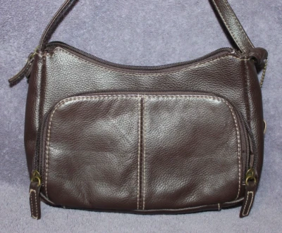 MERONA brown leather small Crossbody shoulder bag with card and money slots - Image 1 of 4