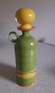 ARTESA Beautiful Hand Painted Decanter Bottle w/Stopper made in Ecuador Folk Art - Picture 1 of 8