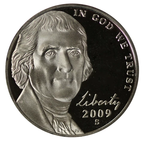 2009 Jefferson Nickel 5c Gem Deep Cameo Proof US Coin Cover