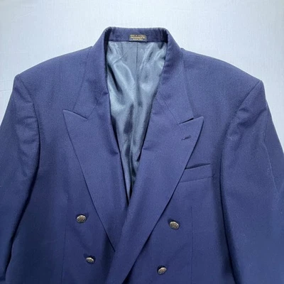Blazer Oscar de la Renta Hombre Azul Marino Doble Pecho 44R A Medida Foto 1 de 4
