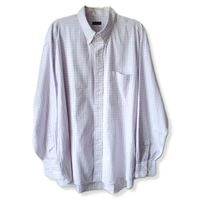 Men VTG Gitman Brothers Button Front Shirt XL White Multi Plaid Cotton NOS FLAW - Image 1 of 4