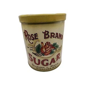 Vintage Tin Rose Brand Sugar Can Walrath & Manz Made in England Decor - Picture 1 of 6