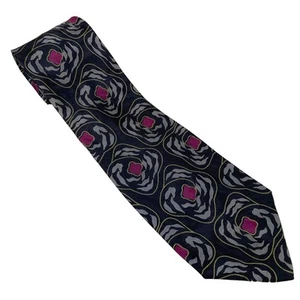 Vintage Giorgio Armani 100% Silk Black Abstract Neck Tie - Picture 1 of 8
