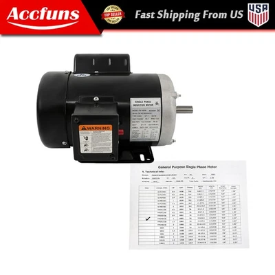 1 HP Electric Motor 5/8'' shaft 115/230V 1725rpm 56 Frame Equipment New - Image 1 of 4